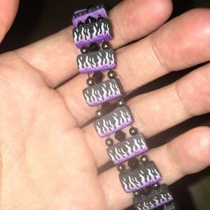 Purple and black Choker Necklace